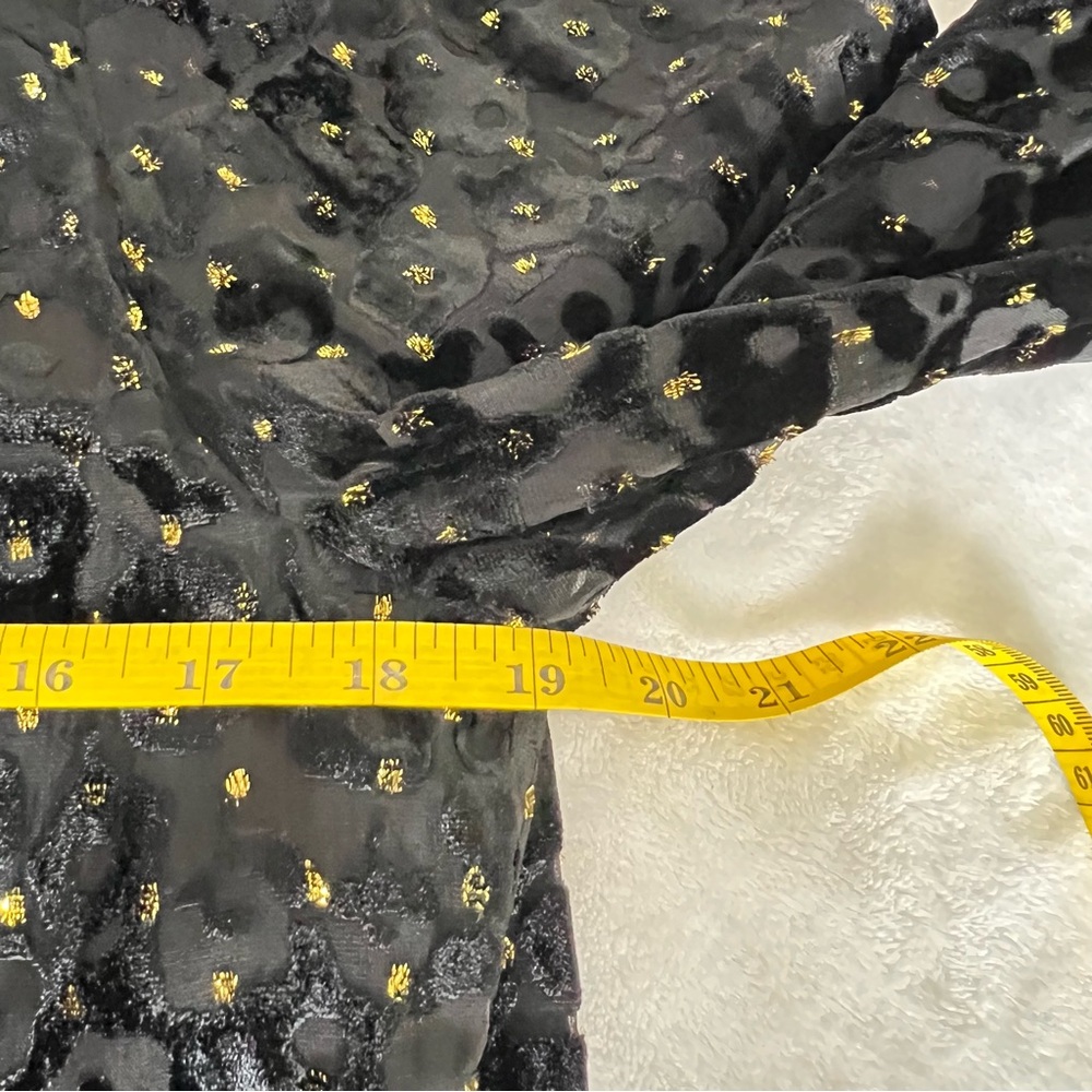 Alex Marie Skylar Velvet Burnout Black Tiered High Neck Special Occasion Dress - Picture 10 of 12